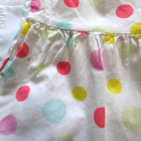 Kids Girls Dress. 5T. White with Multi-Color Polka Dot and Flowe… - Picture 7 of 9